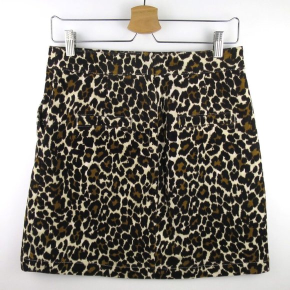 J.Crew Leopard Print Corduroy Buckle Mini Skirt - Picture 7 of 13
